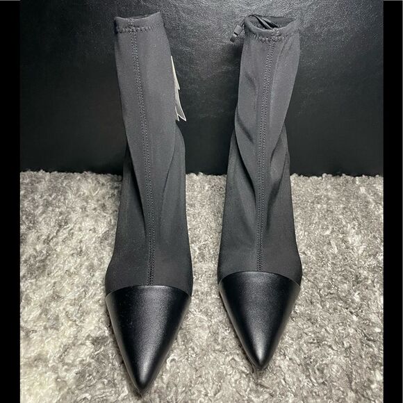 NWT Zara Pointed Fabric Heeled Ankle Boots - Picture 3 of 11